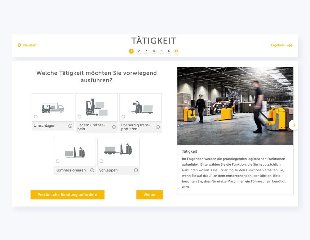 Product Selector for forklifts