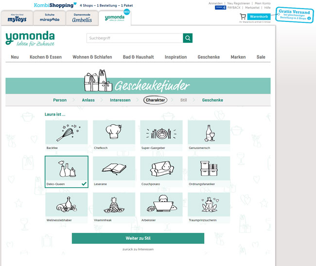 Gift Finder Yomonda