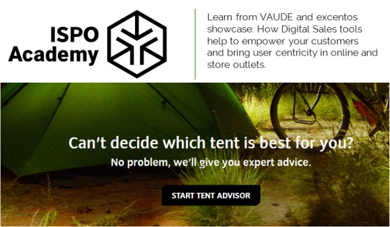 VAUDE case study on ISPO on how to increase revenue with Guided Selling VAUDE presents on ISPO together with excentos how to increase revenue and conversion with Guided Selling smart Product Guides
